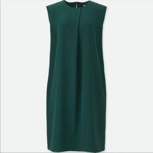 UNIQLO dark emerald green structured dress